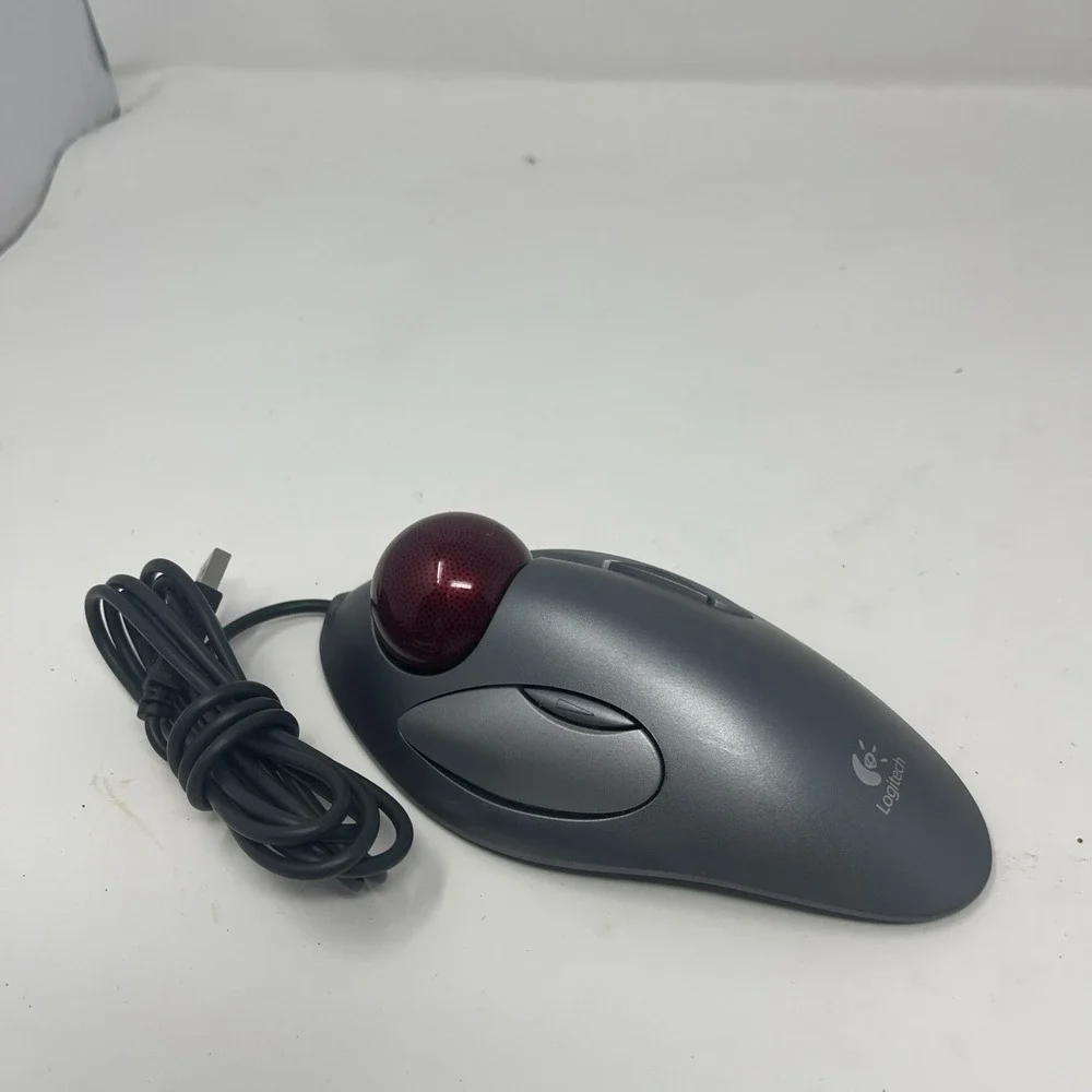 Logitech T-BC21 Trackman Marble Mouse Silver USB Optical Trackball Tested